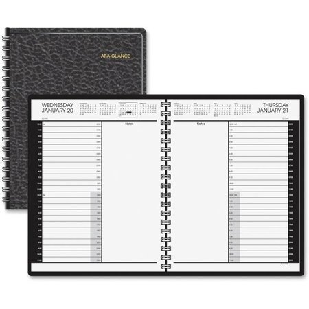AT-A-GLANCE At A Glance AAG7021405 8.5 X 11 in. 24-Hour Daily Appointment Book; Simulated Leather - Black AAG7021405